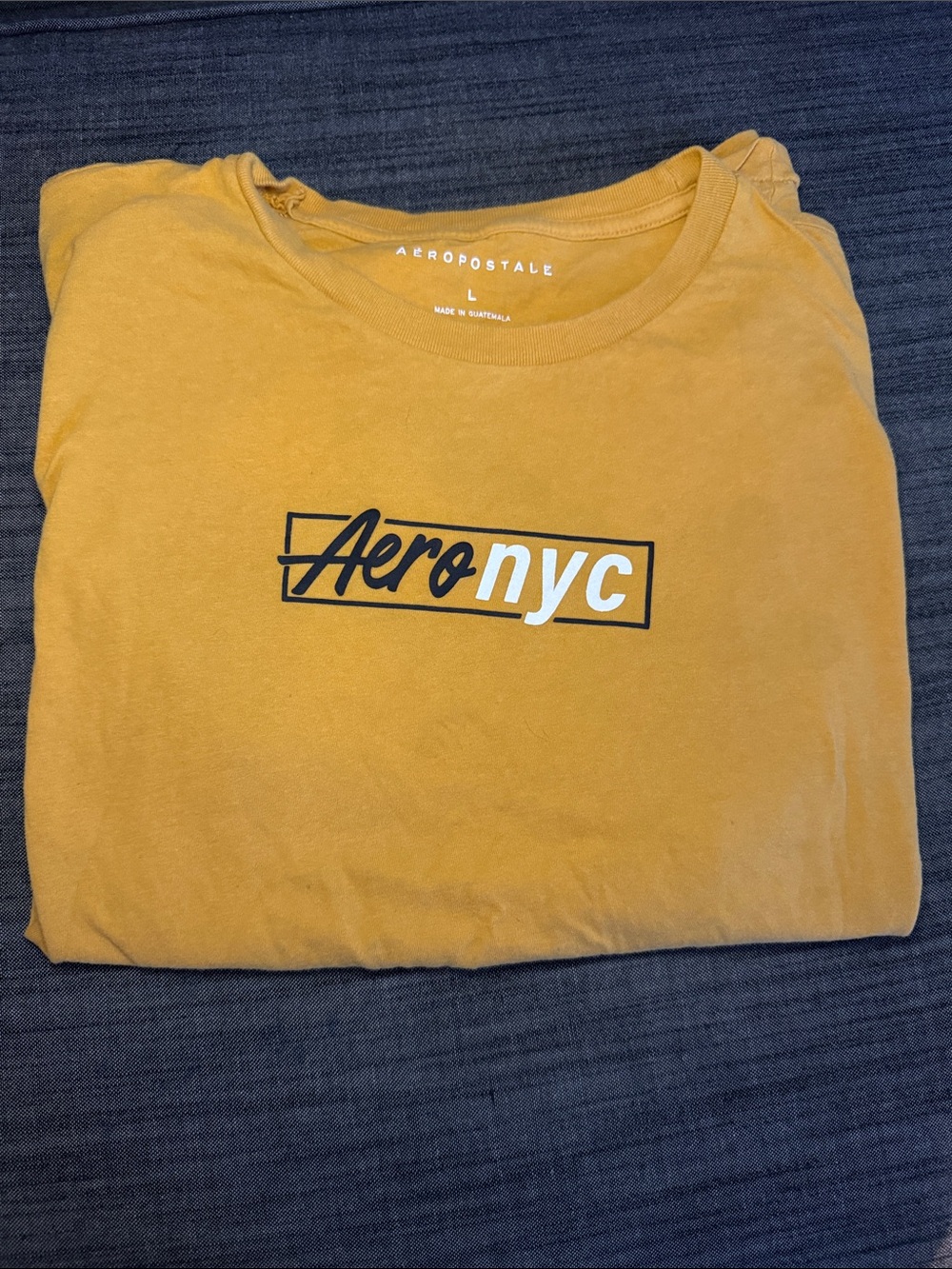 Aeropostale Mustard Yellow Crewneck Tee